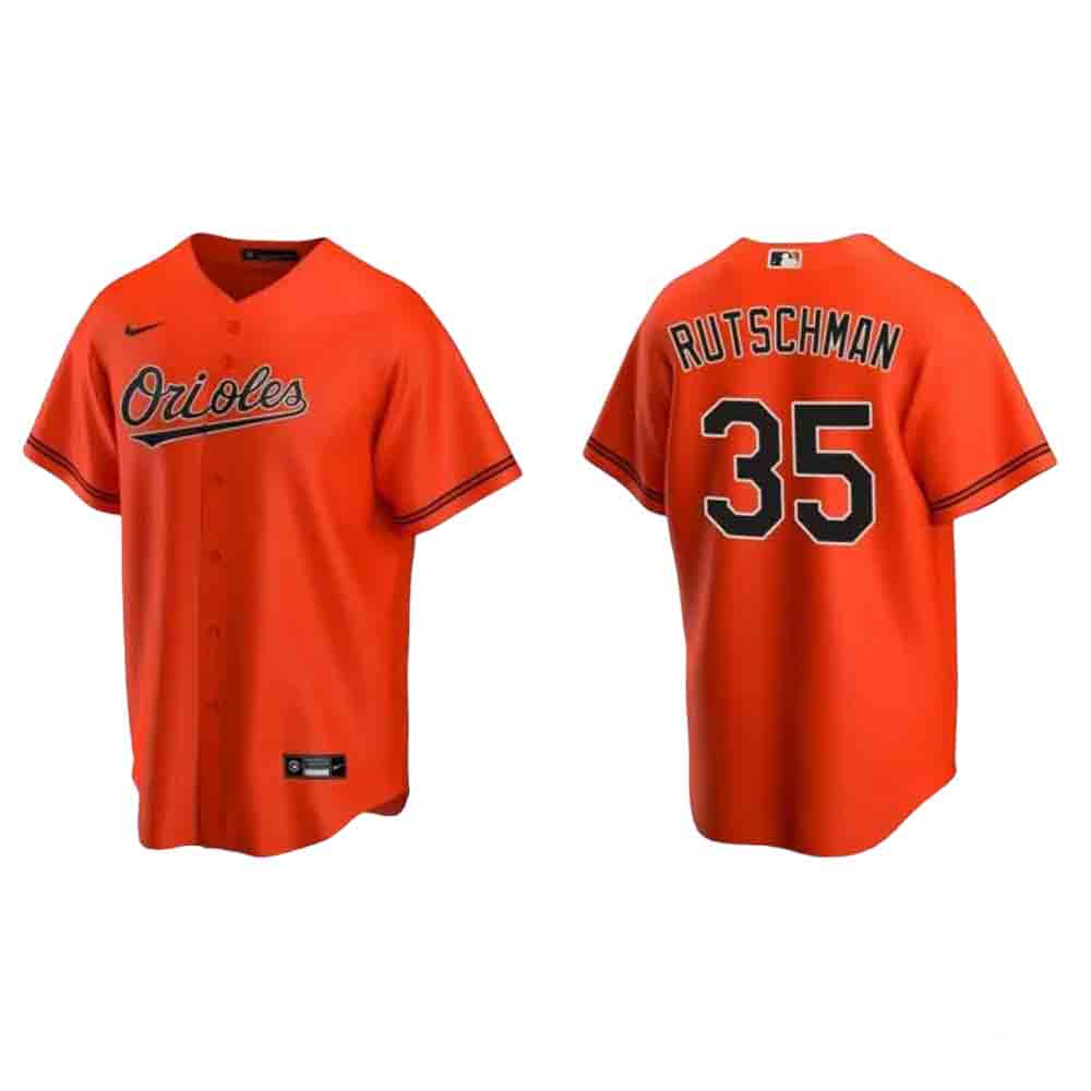 Men's Baltimore Orioles Adley Rutschman Cool Base Replica Alternate Jersey - Orange
